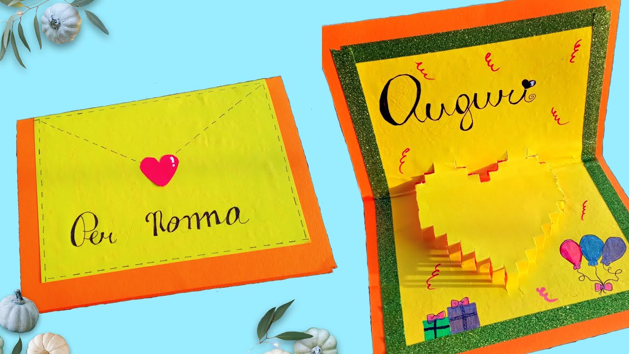 BIGLIETTO D'AUGURI COMPLEANNO per nonni FAI-DA-TE
