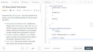YouTube video 'LeetCode 173. [Medium] Binary Search Tree Iterator W/ Followup'