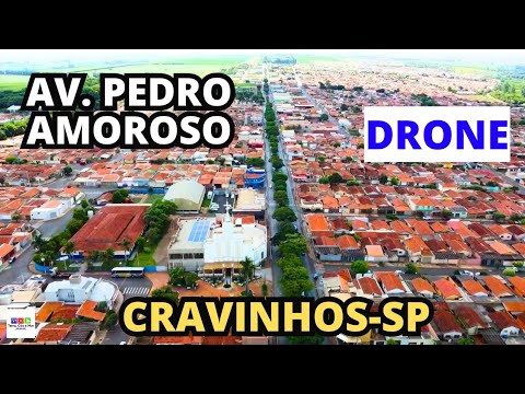 DRONE NA AVENIDA PEDRO AMOROSO - CRAVINHOS-SP
