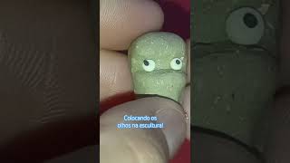 colocando os olhos na Escultura! #escultura #olhos #arte #summerofgoals #plastilina