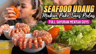 Download lagu I Eat Seafood Shrimp with Spicy Thai Sauce & Raw Vegetables💕 mp3