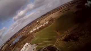 preview picture of video 'FMS Fox V-tail 800mm: Acrobatic winter flight with seagulls in view'