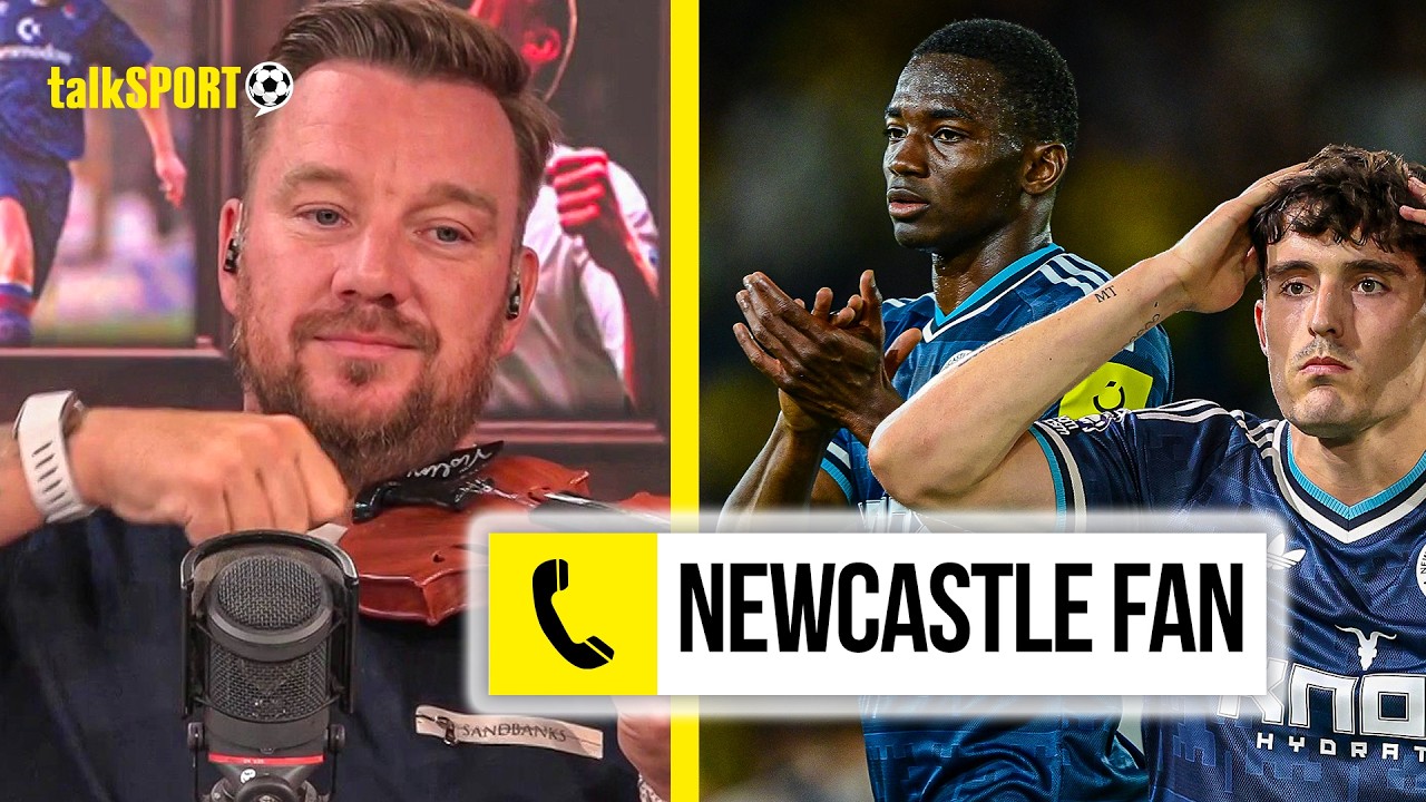 Upset Newcastle fan SLAMS Jamie O'Hara for playing violin after being BATTERED by Leeds 4-1!