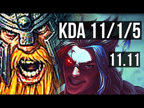 OLAF vs KAYN (JUNGLE) | 71% winrate, 11/1/5, Legendary | KR Master | v11.11