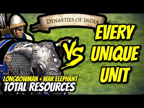 WAR ELEPHANT + LONGBOWMAN vs EVERY UNIQUE UNIT (Total Resources) | AoE II: DE