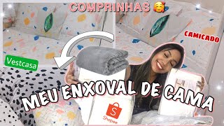 MEU ENXOVAL DE CAMA ?| Comprinhas na Shopee, Camicado e Vestcasa - Fiz cama posta ? - Luú Sirqueira