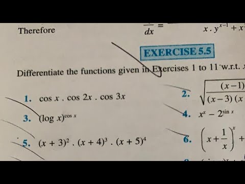 Ex 5.5 question no 1 to 16 CBSE CLASS 12th NCERT MATHS SOLUTION OF CONTINUITY AND DIFFERENTIABILITY