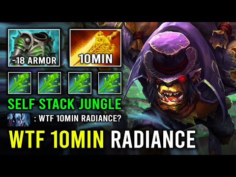 How to Self Stack & Fast Jungle 10Min Radiance 18 Armor Reduction Alchemist Dota 2