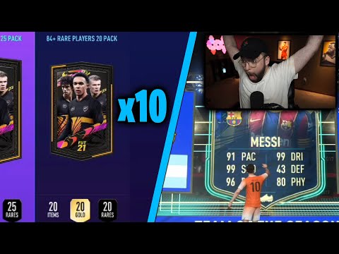 Opening 10x 84+ 20 Player Packs For Ultimate TOTS! - FIFA 21