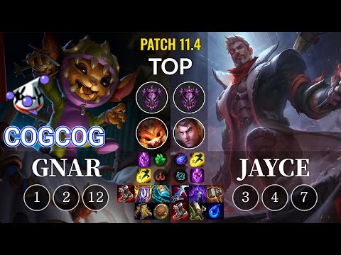 RJ Cogcog Gnar vs Jayce Top - KR Patch 11.4
