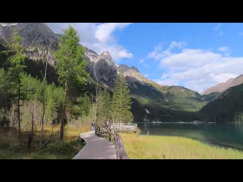 Scenic Lake Anterselva surrounded by the Rieserferner Group mountains - Trentino Alto Adige, Italy