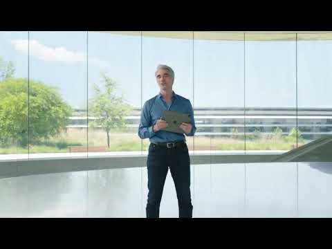 Craig Federighi throwing iPad