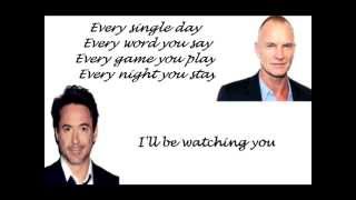 Every Breath You Take By Robert Downey Junior &amp; Sting (with lyrics)