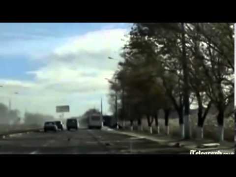 Moment of Russia bus bomb caught on dash cam