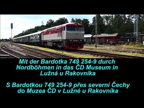 Mit der 🇨🇿Bardotka 749 254-9 durch Nordböhmen in das ČD Museum in 🇨🇿Lužná u Rakovníka