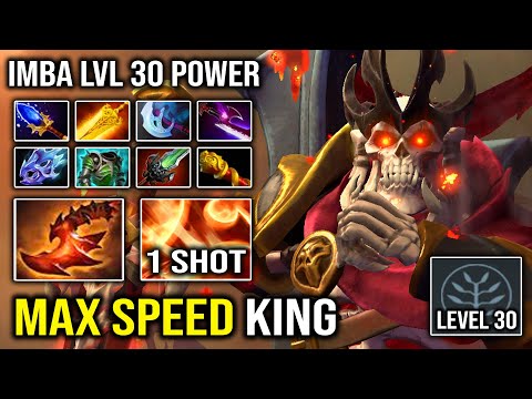 IMBA 7.28 Level 30 Wraith King 2s CD Crit + Max Attack Speed Full Slotted Carry vs 650 DMG LC Dota 2