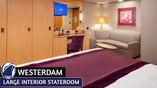 HAL Westerdam | Large Interior Stateroom Walkthrough Tour & Review 4K | Holland America Cruise Line