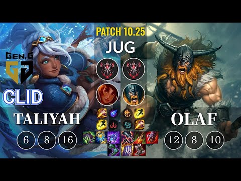 GEN Clid Taliyah vs Olaf Jungle - KR Patch 10.25