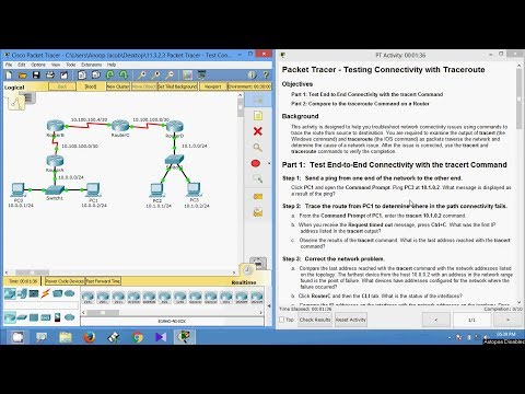 11.3.2.3 Packet Tracer - Test Connectivity with Traceroute