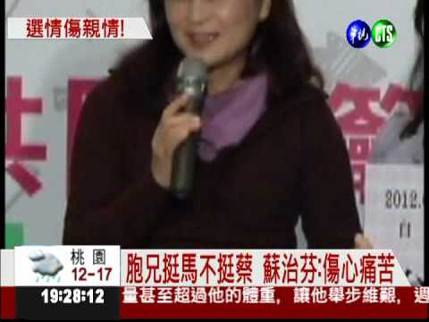 兄力挺馬連任 蘇治芬:傷心痛苦