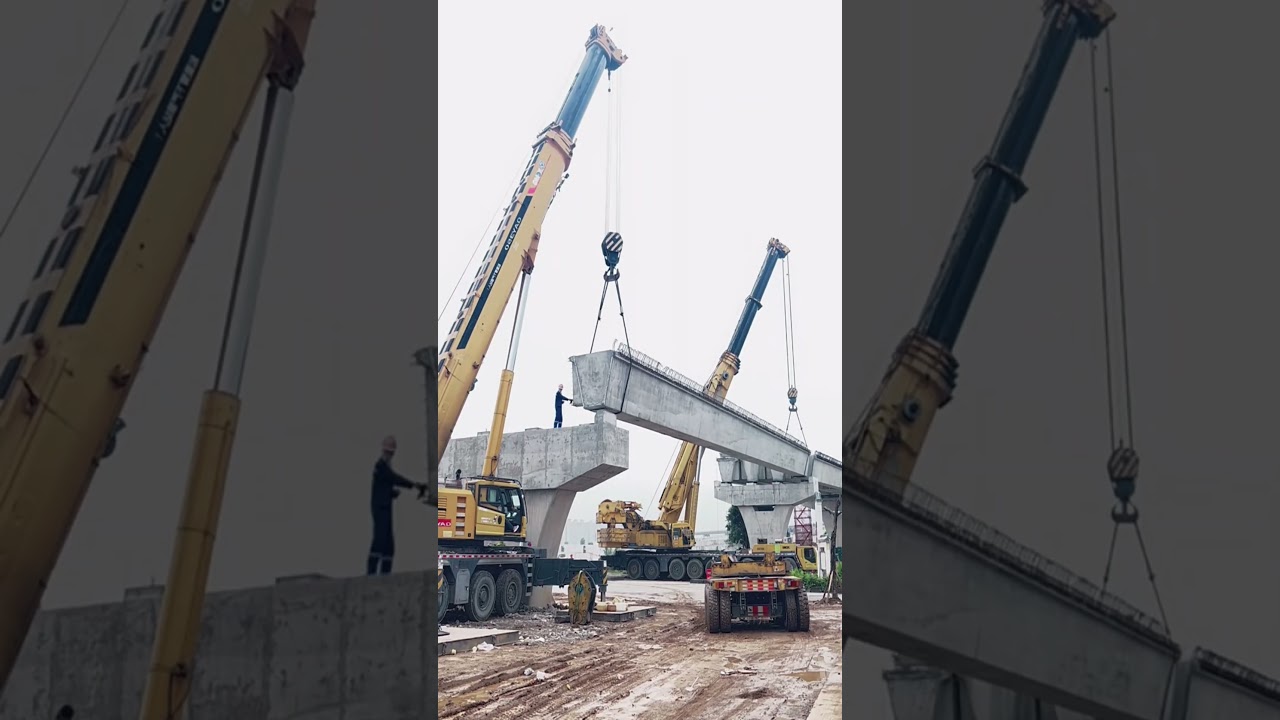 prestressed beams of bridge construction #smartwork #Tool #machinery #technology #viral #short