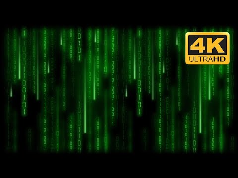 [4K] Dark Screen with Matrix Green Lines 🔋 Animated Background