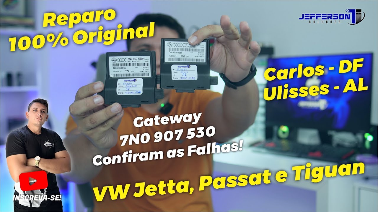 Módulo Gateway VW Jetta, Tiguan, Passat e Audi A3 - Solução 100% Original 7N0907530 7N0 907 530