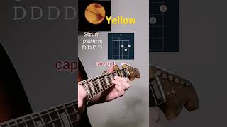 Yellow - Coldplay - easy alternative guitar tutorial with capo on 4th fret