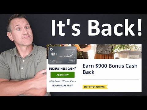 BACK! $900 (90,000 Point) Bonus on NO ANNUAL FEE Chase Ink Business Cash & Unlimited Credit Cards