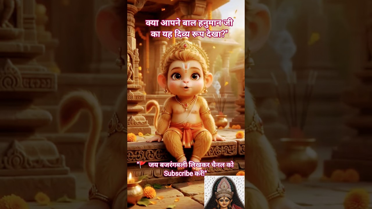 नन्हे हनुमान जी का सबसे प्यारा रूप 😍🙏  #shorts #viralshorts #hanuman #3danimation #ai