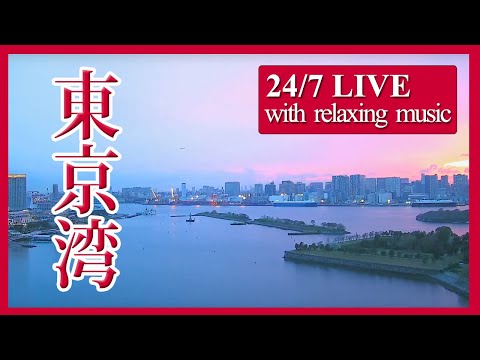 東京湾の船と飛行機
