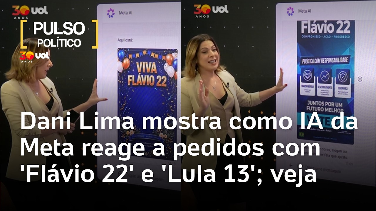  Dani Lima mostra como IA da Meta reage para criar imagens com 'Flávio 22' e 'Lula 13'; veja o teste