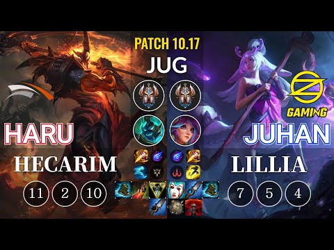HLE Haru Hecarim vs OZ Juhan Lillia Jungle - KR Patch 10.17