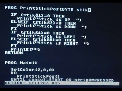 Action! Programming for the Atari 8-bit Computer - Part 5 - Functions, Keywords, CARDs as Addresses