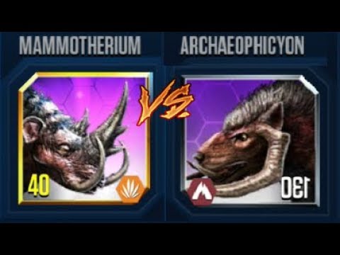 Mammotherium VS Archaeophicyon And More - Jurassic World The Game