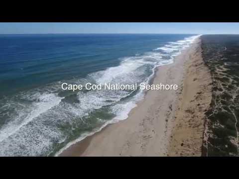Drone footage of the sands and surf at Marconi Beach