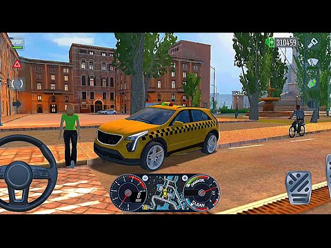 Driving Cadillac XT4 as SUV Taxi in Rome - Taxi sim 2022 🚖