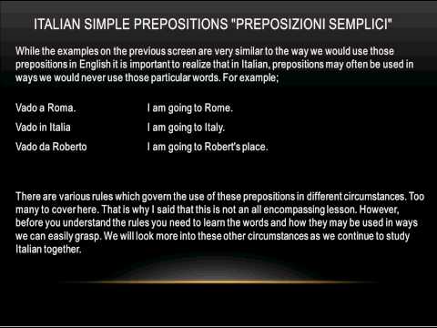Learning to speak Italian_ level 1 Lesson 7 Italian Prepositions and Articles.avi
