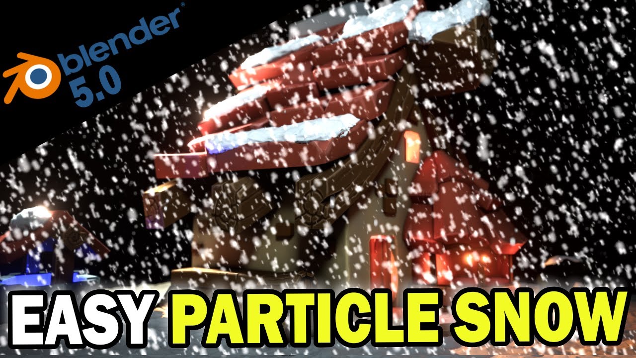 SNOW in BLENDER 5.0  -  EASY Particle Simulation Tutorial