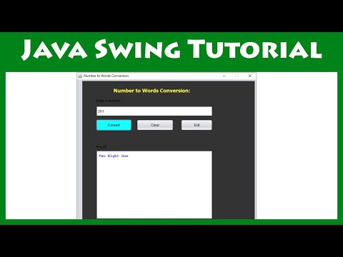 Java Swing Tutorial Number To Words Convertion Learn Java Tutorial Java Gui