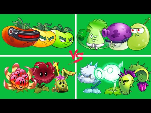 Team Ultomato Red + Yellow + Green Vs 03 team Plant - Who Will Win? - PvZ 2 Team Plant