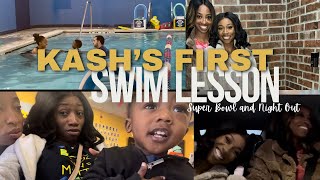 KASH’S FIRST SWIM LESSON+ Parents Night out Vlog