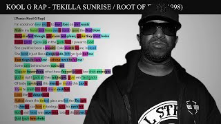 Kool G Rap - Tekilla Sunrise [Rhyme Scheme] Highlighted