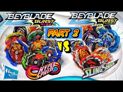 Hasbro Beyblade Battles *Hypersphere vs SlingShock* Part 2! Beyblade Burst Rise vs Turbo
