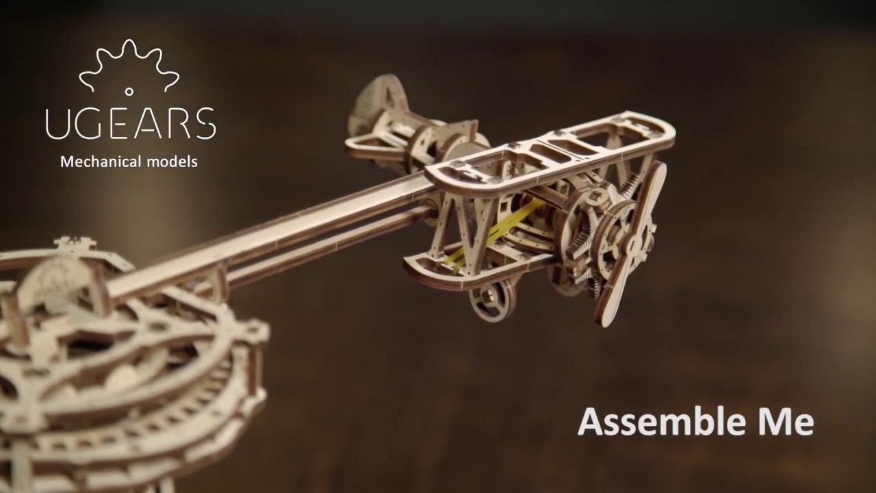 Ugears 3D drevené mechanické puzzle lietajúce stroje