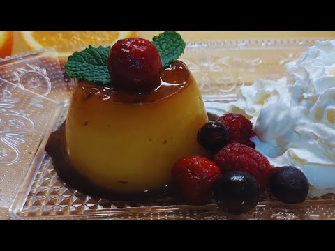 Como hacer FLAN DE NARANJA sin huevo en Monsieur cuisine y Thermomix.