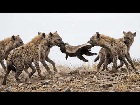 Hyena Pack Turns the Tables on a Honey Badger
