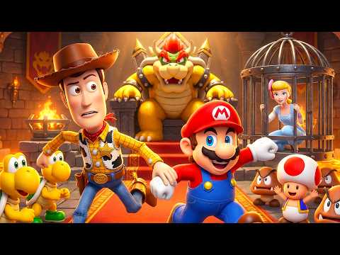 ⭐ TOY STORY: Woody and Mario Rescue Bo Peep from Bowser in the Game World