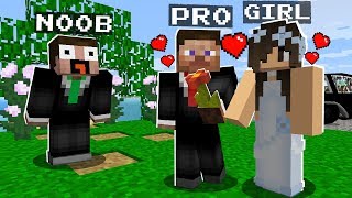 WEDDING PRO! BRIDE in Minecraft! NOOB vs PRO vs HACKER vs GOD in Minecraft Animation!