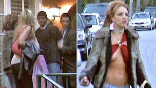 Britney Spears Runs Around In Barely-There Blouse As Brother Bryan Is &#39;Arrested&#39; [2004]